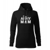 DRAGOWA dámska mikina s kapucňou army mom, čierna 320g/m2 - L