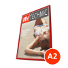 Jansen Display Klaprám A2, červená barva, ostrý roh, profil 25 mm