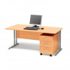 AJ Produkty Kancelárska zostava Flexus: stôl 1600x800 mm + kancelársky kontajner, buk