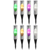 Solárne svietidlá - Nastaviť 8x záhradné lampy solárne RGB INOX 35cm (Solárne svietidlá - Nastaviť 8x záhradné lampy solárne RGB INOX 35cm)