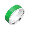 CITY STORM Prsteň obrúčka z chirurgickej ocele zdobený zeleným smaltom velkost prstena: 63 + darčeková krabička zadarmo