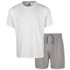 Light and Shade Crew Neck Tee and Short Pyjama Set Mens White 2X Large