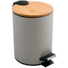 Spirella pedálový odpadkový kôš Adonis, sivohnedá oceľ, bambusové veko, 5 l