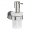 Grohe Essentials Dávkovač tekutého mydla s držiakom, Supersteel 40448DC1