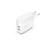 Belkin BOOST CHARGE™ Duální 60W USB-C Power Delivery PPS nástěnná nabíječka, bílá WCB010vfWH