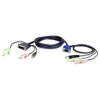 ATEN KVM prepojovací kábel [1x VGA zástrčka, USB 2.0 zástrčka A, jack zástrčka 3,5 mm - 1x USB 2.0 zásuvka B, jack zástrčka 3,5 mm, DVI zástrčka 18+5-pólová]; 2L-7DX3U