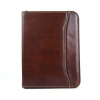 Kožený pracovný diár na zips v tmavo hnedej farbe (V8136TH)