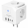 Rozbočovač do zásuvky s vypínačom 7v1 Kocka USB-A USB-C Trojzásuvka 16A