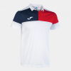 CREW V SHORT SLEEVE POLO WHITE RED NAVY S