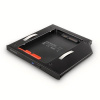 AXAGON RSS-CD09 rámeček pro 2.5'' SSD/HDD do DVD slotu, 9.5 mm, LED, hliník Axagon