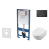 kielle Genesis - Set predstenovej inštalácie, klozetu Subway a dosky softclose, CeramicPlus, tlačidlo Gemini ll, matná čierna/chróm SANI11AK5105