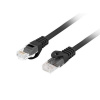 LANBERG Patch kabel CAT.6 UTP LSZH CU 3M černý Fluke Passed PCU6-10CU-0300-BK