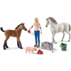 Schleich 42486 sada návšteva veterinárky u kobyly a žriebäťa