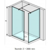 Jika Pure - Walk in do rohu 795 mmx800 mm na sprchovú vaničku 140 cmx80 cm, vrátane dvoch bočných profilov a vzpery, s úpravou Jika Perla Glass, 800 mm x 200 mm x 2000 mm H2684250026681