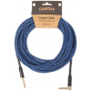 CASCHA Professional Line Guitar Cable, Angled, Tweed Blue, 9 m