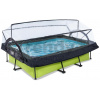 Bazén s krytom a filtráciou Lime pool Exit Toys oceľová konštrukcia 220*150*65 cm zelený od 6 rokov