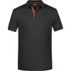 DAIBER JN 728 / Pánska polokošeľa s kontrastnou légou - black/orange XXL