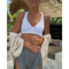 BeChick Bílá sportovní podprsenka Ribbed Racerback BeChick ❤