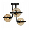 Light Home Stropné svietidlo Ring, 3x medové sklenené tienidlo, (výber z 3 farieb uchytenia)