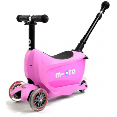 Mini2Go Deluxe Plus Micro - kolobežka/odrážadlo pre deti, Ružová