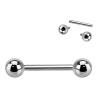 Titánová činka s guličkami a vnútorným závitom Veľkosť: 1,6 mm, Dĺžka / priemer: 25 mm, Veľkosť hrotu: 5 mm