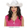 Biely kovbojský klobúk s boa