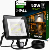LED reflektor ZUNA2 50W 4500lm 6500K IP44 Black Senzor pohybu LUMILED