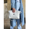 Dvojpriehradková crossbody kabelka GS-301-white/silver