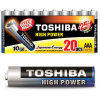 Alkalické batérie TOSHIBA HIGH POWER LR03 AAA 1,5 V PACK 20 ks