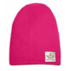 Baby Nellys Jarná/jesenná bavlnená čiapka dvojvrstvová tm. růžová