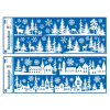 Okenná fólia 210×595 mm – zimná krajina, dedina mix, biela