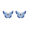 GRACE Silver Jewellery Stříbrné náušnice ve tvaru motýla - stříbro 925/1000 E-SCE1859/297 Modrá