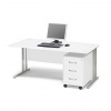 AJ Produkty Kancelárska zostava Flexus: stôl 1600x800 mm + kancelársky kontajner, biela