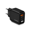 AppleMix 20W EU adaptér / nabíjačka WOZINSKY - rýchle nabíjanie - USB-A / USB-C pre Apple iPhone / iPad - čierna