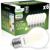 6x LED žiarovka E27 11W = 100W 1521lm 4000K Neutrálna Biela FILAMENT MLIEČNA
