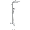 HANSGROHE Crometta E Showerpipe nástenný sprchový systém s pákovou batériou, horná sprcha 1jet 240 x 240 mm, ručná sprcha 2jet, chróm, 27284000