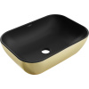 Mexen Rita umývadlo na dosku 45 x 32 cm, čierne matné/zlaté - 21084576