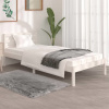 vidaXL Posteľný rám borovicový masív 90x190 cm biely malé jednolôžko - Biela - 10026-151796