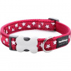 Obojok RD 15 mm x 24-37 cm - Stars White on Red