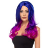 Parochňa - FASHION OMBRE - modro sýto ružová zvlnená dlhá 60 cm