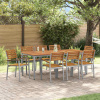 zahrada-XL Záhradný jedálenský set 9 pcs Sivá a hnedá 200 x 90 x 75 cm 3284412