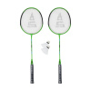 Bedmintonový set SULOV, 2x raketa, 2x loptička, vak - zeleno-čierny