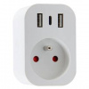Inteligentná zásuvka IMMAX NEO LITE SMART, typ E, 2x USB, 1x USB-C, TUYA (07772L) biela