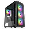 VeinX case HERMES MESH Mid Tower, ATX, 1xUSB 3.0, 2xUSB 2.0, 4x ARGB Fan, ARGB Controller, černá VX-HE19A
