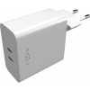 Fixed nabíjačka s 2x USB-C výstupom, PD, 65W, biela FIXC65-2C-WH