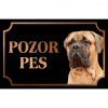 Bulmastif - Kovová tabuľka POZOR PES