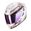Moto přilba SCORPION EXO-1400 EVO AIR GAIA perleťové bílo/růžová - Velikost XS