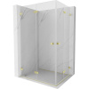 Mexen Lunar-F Duo, skladací sprchový kút 75 x 70 cm, 8mm číre sklo, zlatý matný profil, 836-075L-070P-55-00