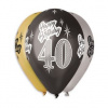 Balóniky metalické 40 rokov , Happy Birthday - narodeniny - mix farieb - 30 cm (5 ks)