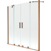 Mexen Velar Duo vaňová zástena, 150x150, transp., brúsená meď 896-150-000-02-65